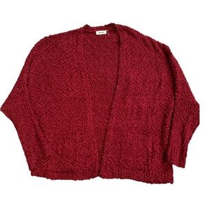 Adora Burgundy Weave Open Front Cardigan